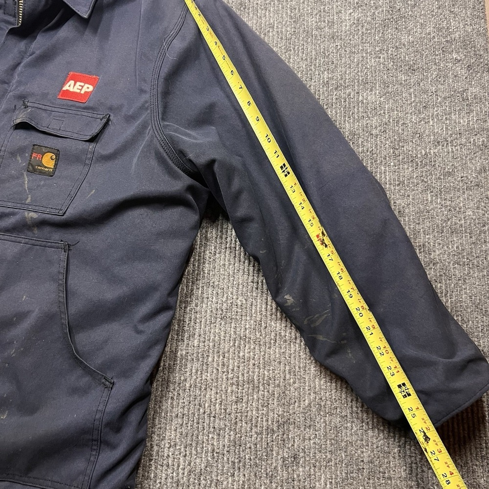 Carhartt FR Flame Resistant Men's 2XL Canvas Blue Work Coat Jacket Quilted Lined - Picture 6 of 16